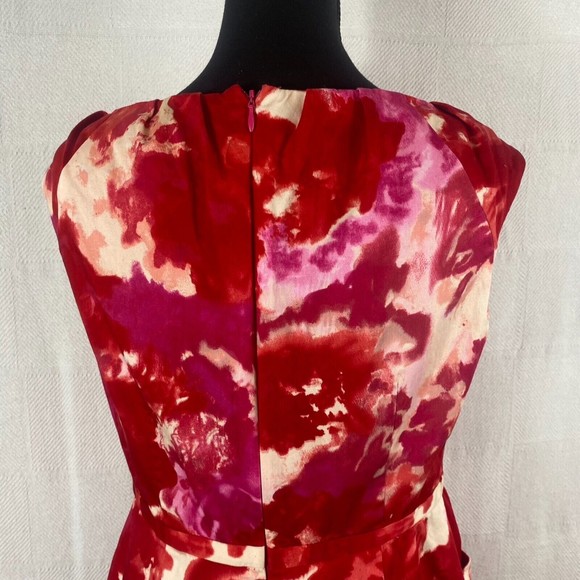 Adrianna Papell Red & Pink Sheath Dress Size 10 - Picture 10 of 16